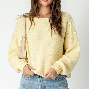 Princess Polly Danniella Cropped Sweater Yellow (S/M)